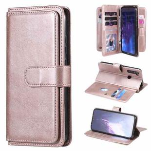 For Xiaomi Redmi Note 8 Multifunctional Magnetic Copper Buckle Horizontal Flip Solid Color Leather Case with 10 Card Slots & Wallet & Holder & Photo Frame(Rose Gold)