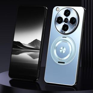 For OPPO Find X8 Pro Rotating Holder Frosted Metal Phone Case(Blue)