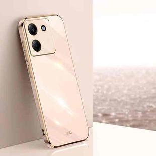 For Xiaomi Poco M7 Pro 5G XINLI Straight Edge 6D Electroplate TPU Phone Case(Pink)