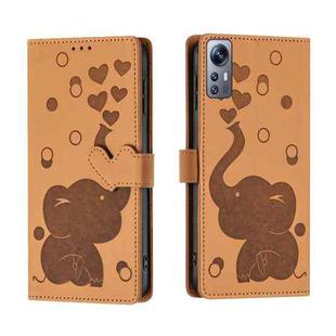 For Redmi Note 12S 4G Cartoon Elephant Embossed Leather Phone Case(Yellow)