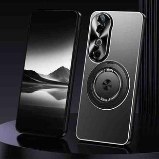 For vivo S19 Pro Rotating Holder Frosted Metal Phone Case(Black)