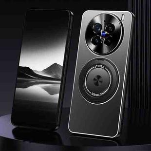 For vivo X200 Pro Rotating Holder Frosted Metal Phone Case(Black)