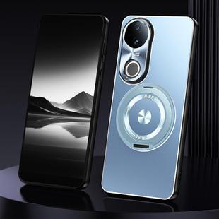 For vivo S20 Rotating Holder Frosted Metal Phone Case(Blue)