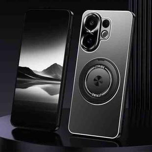 For vivo S30 Rotating Holder Frosted Metal Phone Case(Black)