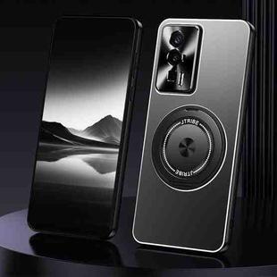 For Redmi K60 Rotating Holder Frosted Metal Phone Case(Black)