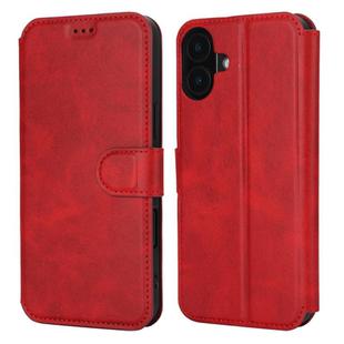 For iPhone 16 Plus Shockproof PU + TPU Leather Phone Case(Red)