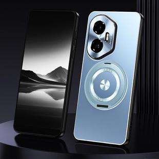 For Honor 300 Rotating Holder Frosted Metal Phone Case(Blue)