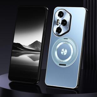 For Honor 300 Pro Rotating Holder Frosted Metal Phone Case(Blue)
