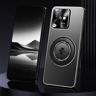 For Honor X60 GT Rotating Holder Frosted Metal Phone Case(Black)