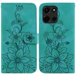 For Motorola Moto G 5G 2025 Lily Embossed Leather Phone Case(Green)