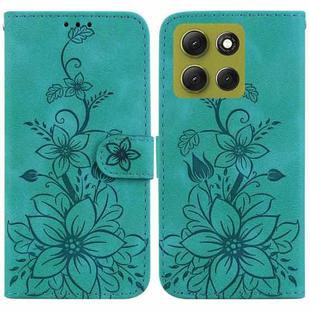 For Motorola Moto G86 5G Lily Embossed Leather Phone Case(Green)