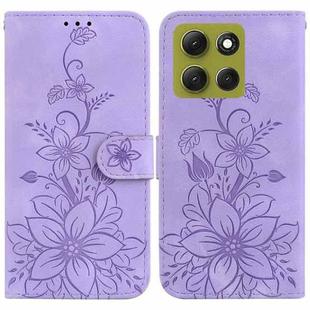 For Motorola Moto G86 5G Lily Embossed Leather Phone Case(Purple)