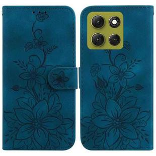 For Motorola Moto G86 5G Lily Embossed Leather Phone Case(Dark Blue)