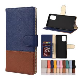 For Samsung Galaxy Note20 Color Splicing Horizontal Flip Leather Case with Holder & Card Slots & Wallet & Photo Frame(Dark Blue)