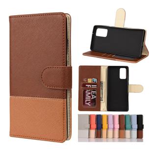 For Samsung Galaxy Note20 Color Splicing Horizontal Flip Leather Case with Holder & Card Slots & Wallet & Photo Frame(Brown)