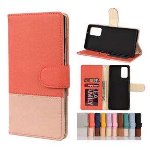 For Samsung Galaxy Note20 Ultra Color Splicing Horizontal Flip Leather Case with Holder & Card Slots & Wallet & Photo Frame(Red)