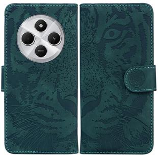 For Redmi 14C 4G Tiger Embossing Pattern Leather Phone Case(Green)