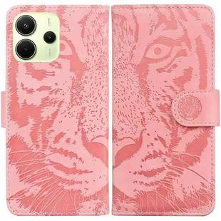 For Redmi Note 14 4G 163.25mm Tiger Embossing Pattern Leather Phone Case(Pink)