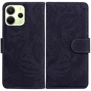 For Redmi Note 14 4G 164.84mm Tiger Embossing Pattern Leather Phone Case(Black)