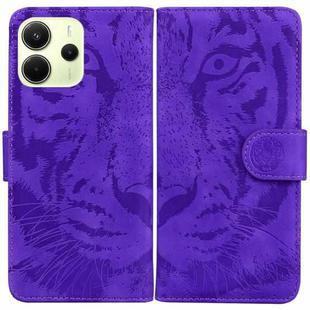 For Redmi Note 14 4G 164.84mm Tiger Embossing Pattern Leather Phone Case(Purple)