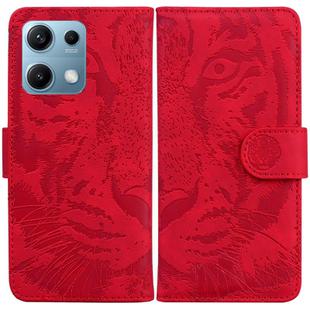 For Redmi Note 14S 4G Tiger Embossing Pattern Leather Phone Case(Red)