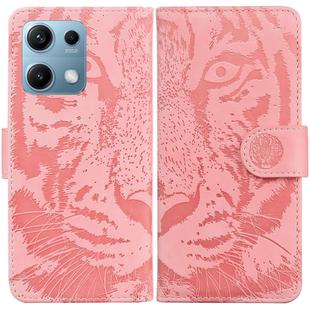 For Redmi Note 14S 4G Tiger Embossing Pattern Leather Phone Case(Pink)