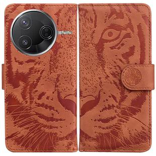 For Redmi K80 / K80 Pro / Xiaomi Poco F7 Pro Tiger Embossing Pattern Leather Phone Case(Brown)