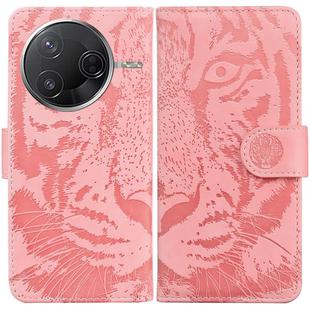 For Redmi K80 / K80 Pro / Xiaomi Poco F7 Pro Tiger Embossing Pattern Leather Phone Case(Pink)