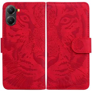 For Redmi Turbo 4 / Xiaomi Poco X7 Pro Tiger Embossing Pattern Leather Phone Case(Red)