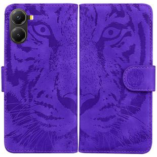 For Redmi Turbo 4 / Xiaomi Poco X7 Pro Tiger Embossing Pattern Leather Phone Case(Purple)