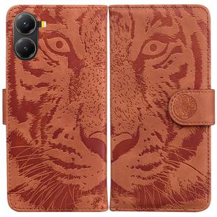 For Redmi Turbo 4 / Xiaomi Poco X7 Pro Tiger Embossing Pattern Leather Phone Case(Brown)