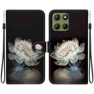 For Motorola Moto G15 Crystal Texture Colored Drawing Leather Phone Case(Crystal Peony)