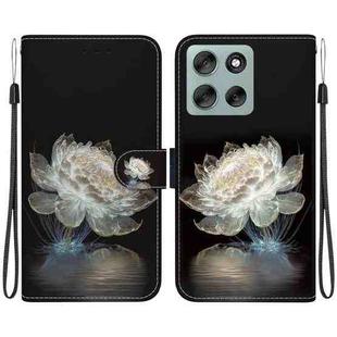 For Motorola Moto G56 5G / G66j 5G / G66y 5G Crystal Texture Colored Drawing Leather Phone Case(Crystal Peony)
