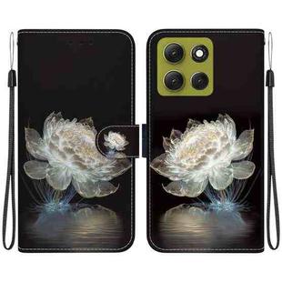 For Motorola Moto G86 5G Crystal Texture Colored Drawing Leather Phone Case(Crystal Peony)