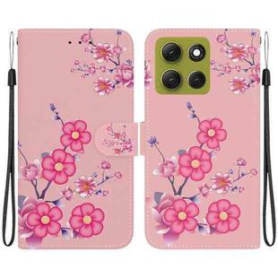 For Motorola Moto G86 5G Crystal Texture Colored Drawing Leather Phone Case(Cherry Blossoms)