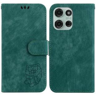 For Motorola Moto G75 5G Little Tiger Embossed Leather Phone Case(Green)