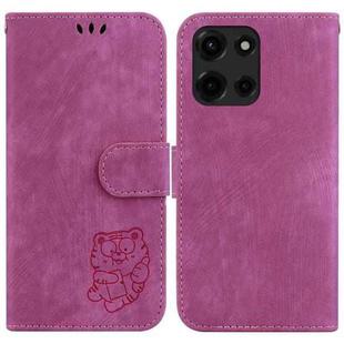 For Motorola Moto G 5G 2025 Little Tiger Embossed Leather Phone Case(Rose Red)