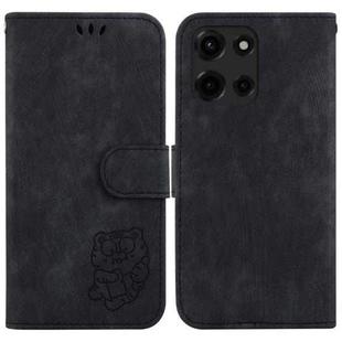 For Motorola Moto G 5G 2025 Little Tiger Embossed Leather Phone Case(Black)