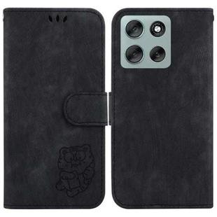 For Motorola Moto G56 5G / G66j 5G / G66y 5G Little Tiger Embossed Leather Phone Case(Black)