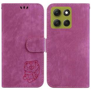 For Motorola Moto G86 5G Little Tiger Embossed Leather Phone Case(Rose Red)