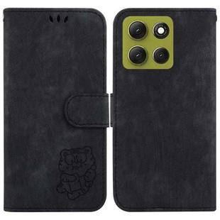 For Motorola Moto G86 5G Little Tiger Embossed Leather Phone Case(Black)