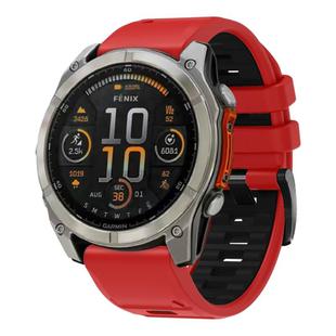 For Garmin 26mm Official Two Color Quick Release Silicone Watch Band(Red Black)