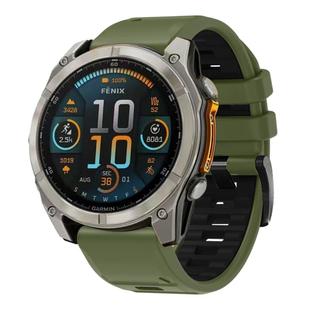 For Garmin 26mm Official Two Color Quick Release Silicone Watch Band(Army Green Black)