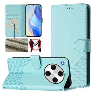 For OPPO Find X8 Pro Honeycomb Embossing RFID Leather Phone Case(Mint Green)