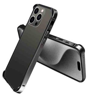 For iPhone 15 Pro TPU + Aluminum Alloy Frame Phone Case(Black)