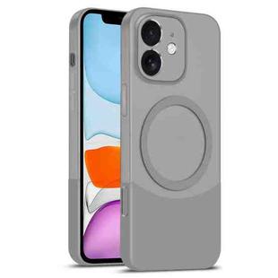 For iPhone 11 Dual Color Stitching MagSafe Magnetic PC Phone Case(Grey)