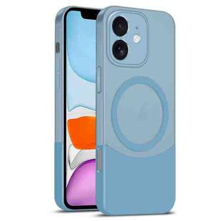 For iPhone 11 Dual Color Stitching MagSafe Magnetic PC Phone Case(Blue)