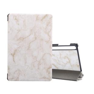For Samsung Galaxy Tab S8 / Galaxy Tab S7 T870 Marble Texture Pattern Horizontal Flip Leather Case, with Three-folding Holder & Sleep / Wake-up(Smoky Gray)