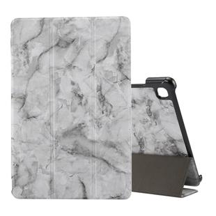 For Samsung Galaxy Tab A7 T505 Marble Texture Pattern Horizontal Flip Leather Case, with Three-folding Holder & Sleep / Wake-up(Black Gray)