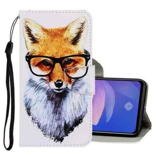 For Vivo Y91c 3D Colored Drawing Horizontal Flip PU Leather Case with Holder & Card Slots & Wallet(Fox)